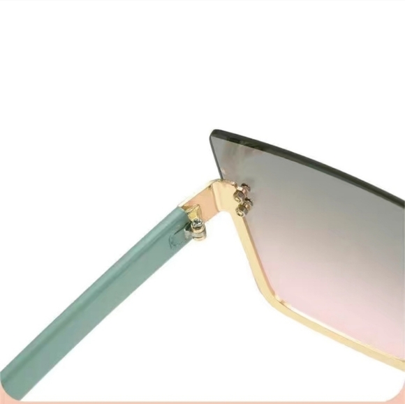 Vintage Oversized Square Trendy Rimless Shades Gradient Sunglasses - Picture 5 of 5